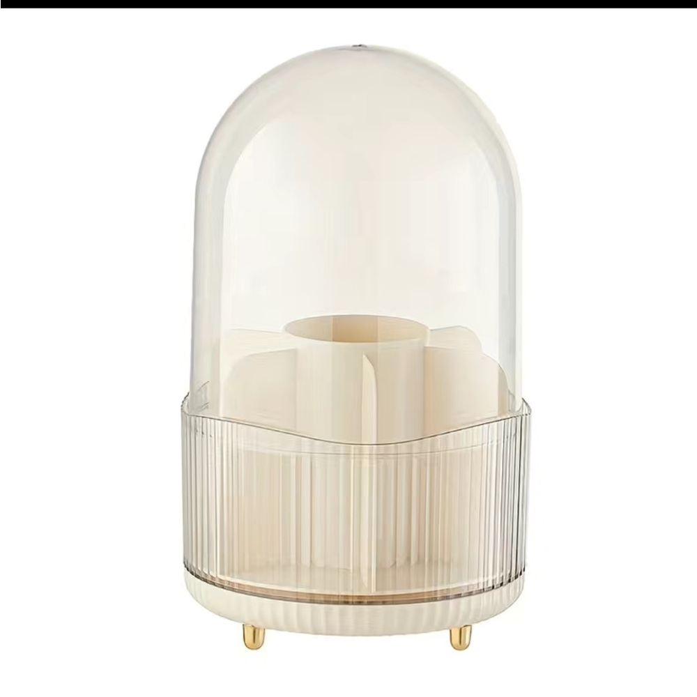 Makeup Brush Holder Spins with Dome Lid